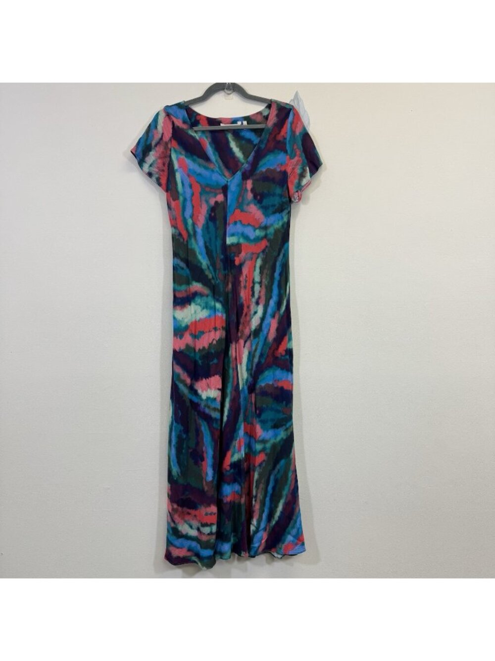 Soft Surroundings Zina Maxi Dress Size L Pullover V-Neck Tie Dye